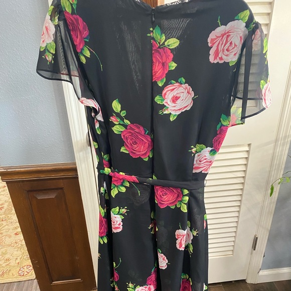 Betsey Johnson Floating Roses Faux Wrap-Front Dress 18W - Picture 6 of 7